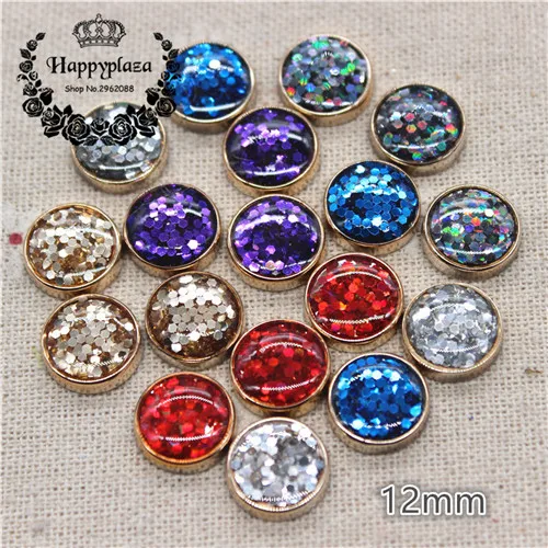 mix colors 50pcs 50 шт 12 мм Золотые круглые блестящие эмалированные круглые плоские с оборота пуговицы для дома и сада Кабошон DIY аксессуары для скрапбукинга - Цвет: mix colors 50pcs
