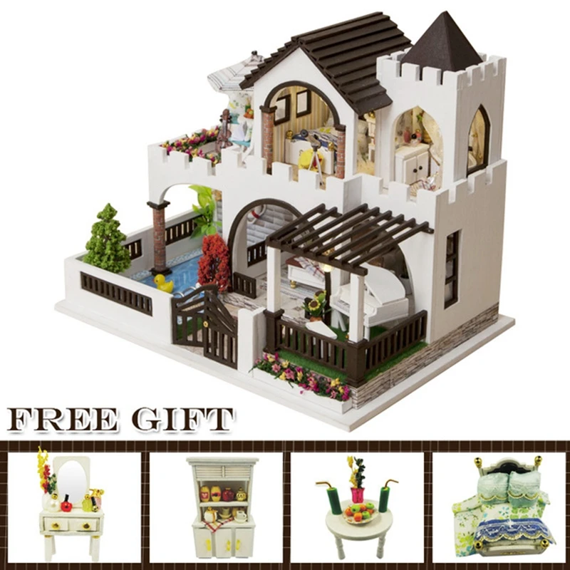 Рождественский подарок кукольный домик сделай сам деревянный миниатюрный