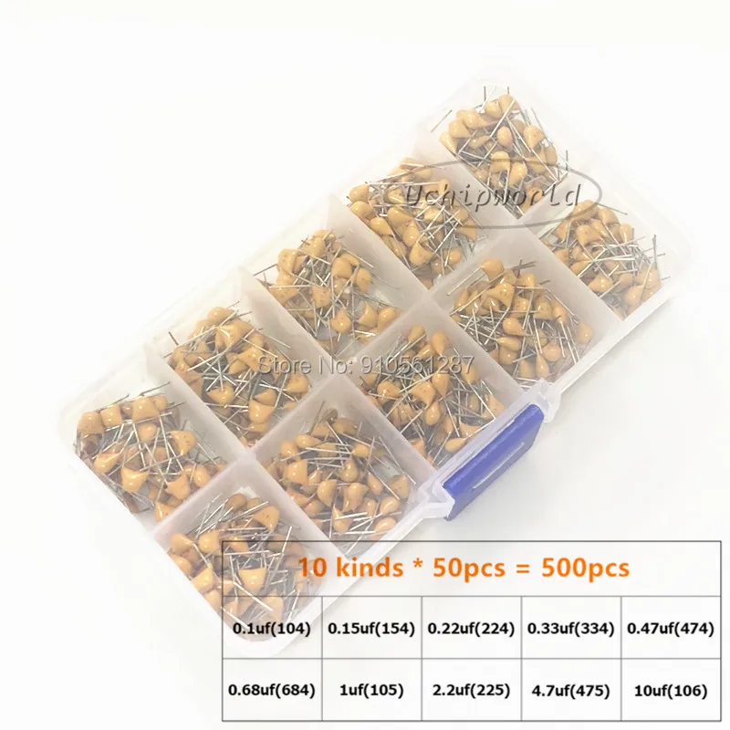 Монолитный конденсатор с алюминиевой крышкой посылка сумка 50В 10PF 47PF 100PF 220PF 1NF 3.3NF