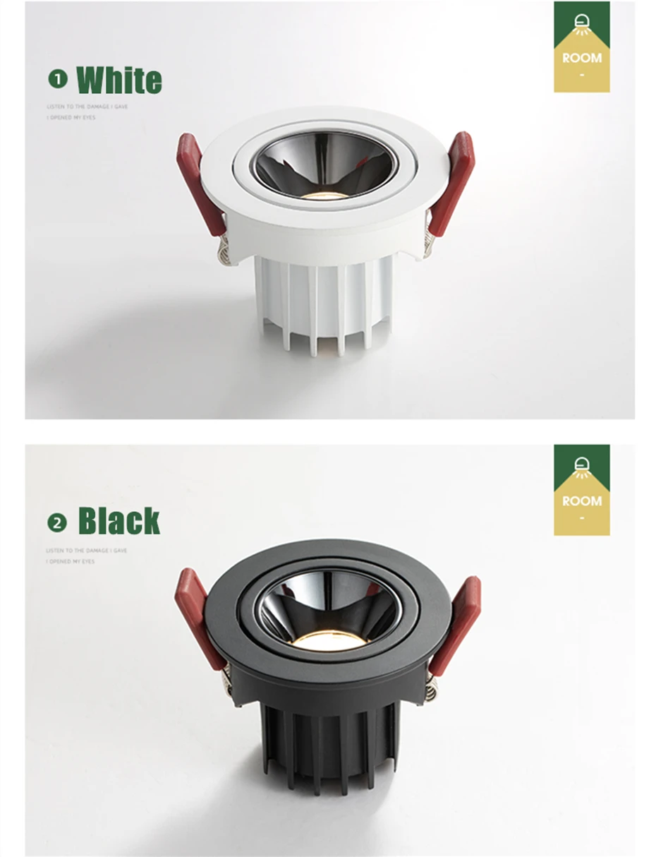 DBF-foco LED COB empotrado de alto brillo para cocina y sala de estar, foco de techo ajustable de ángulo de 7W y 12W, 90, nuevo, 2020