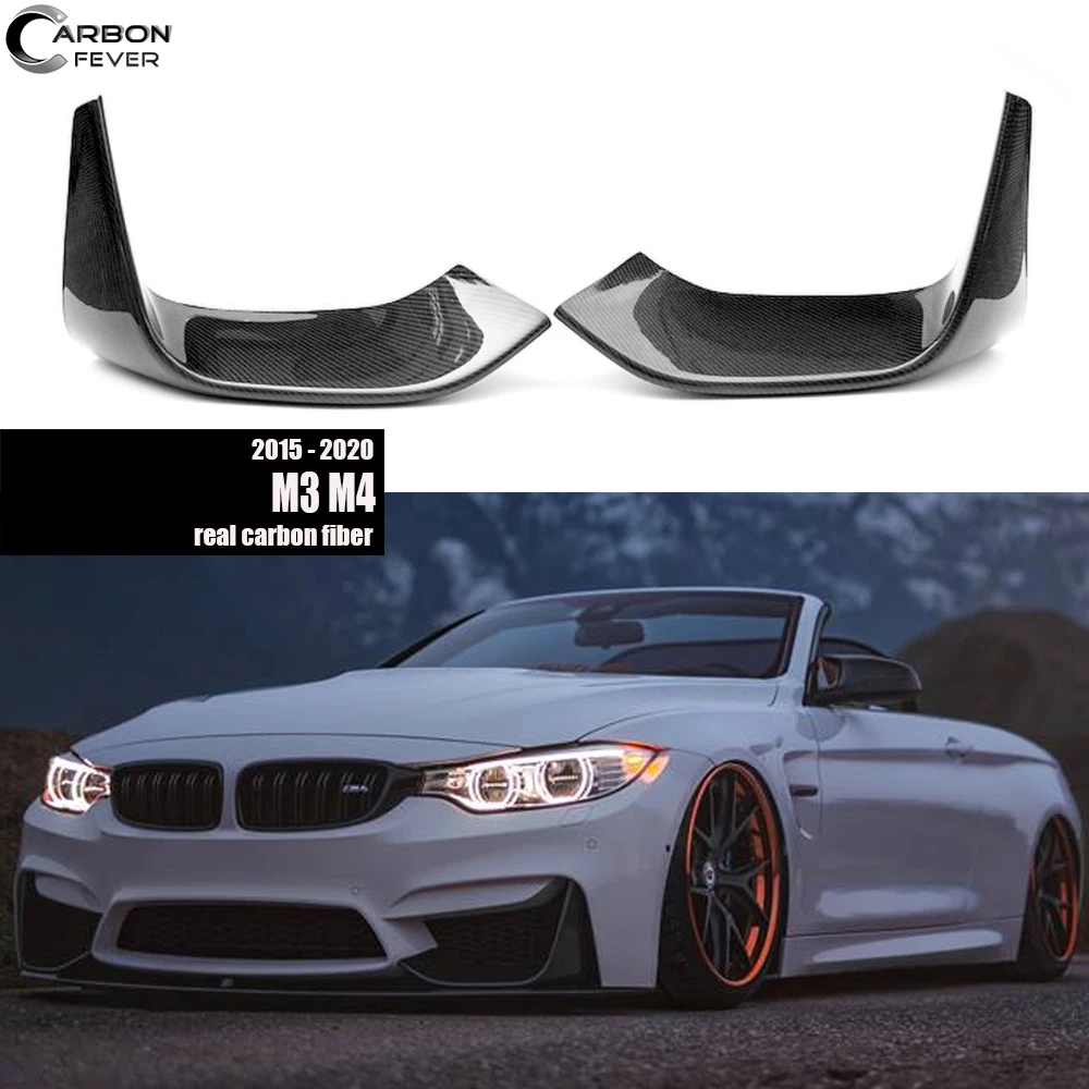 

For BMW F82 F83 M4 F80 M3 2015 - 2020 Front Bumper Splitter Canards Carbon Fiber 1 Pair