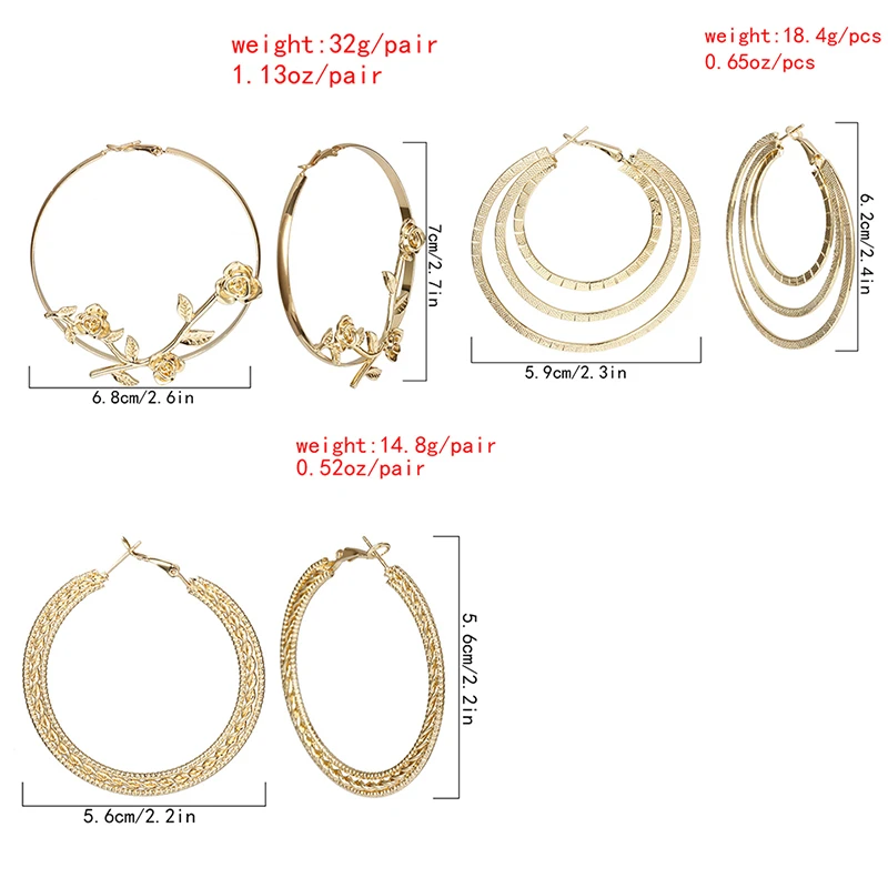 Youvanic панк винтажные большие серьги кольца цветок для женщин Модные