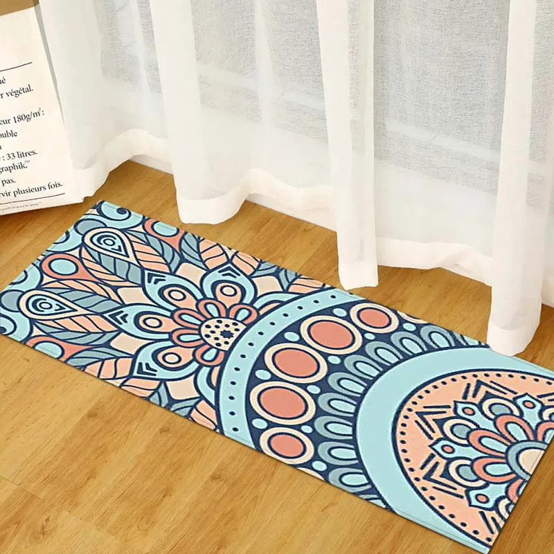 

Polyester Welcome Door Mat Bohemian Carpet for Home Kitchen Area Rug No-Slip Living Room Indoor Protective Floor Mats 40*60cm/pc