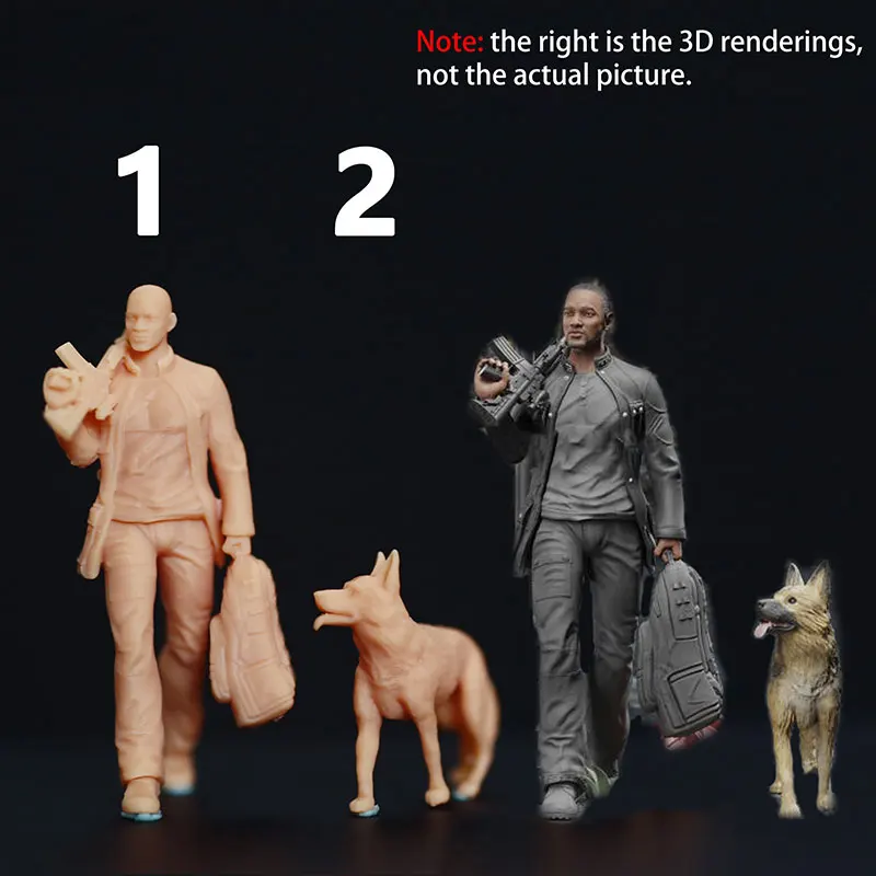 

1:64 Миниатюрная модель собаки, Смит, песочный стол, злодей, сцена должна быть окрашена самостоятельно