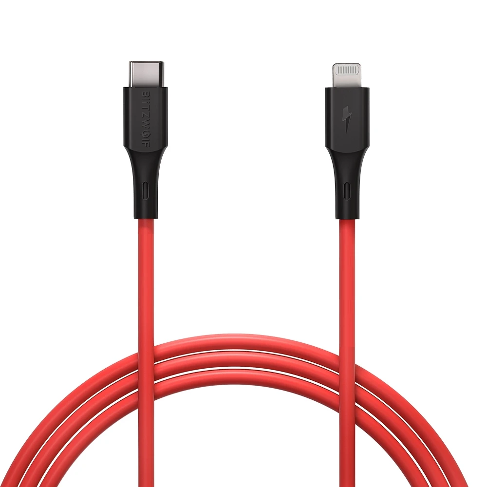 Blitzwolf BW-CL2 2.4A usb type C к Lightning MFI сертифицированные Дата зарядки Кабели PD3.0 телефон зарядное устройство ПВХ для iPhone 11 Pro Max - Цвет: Type C to Lightning