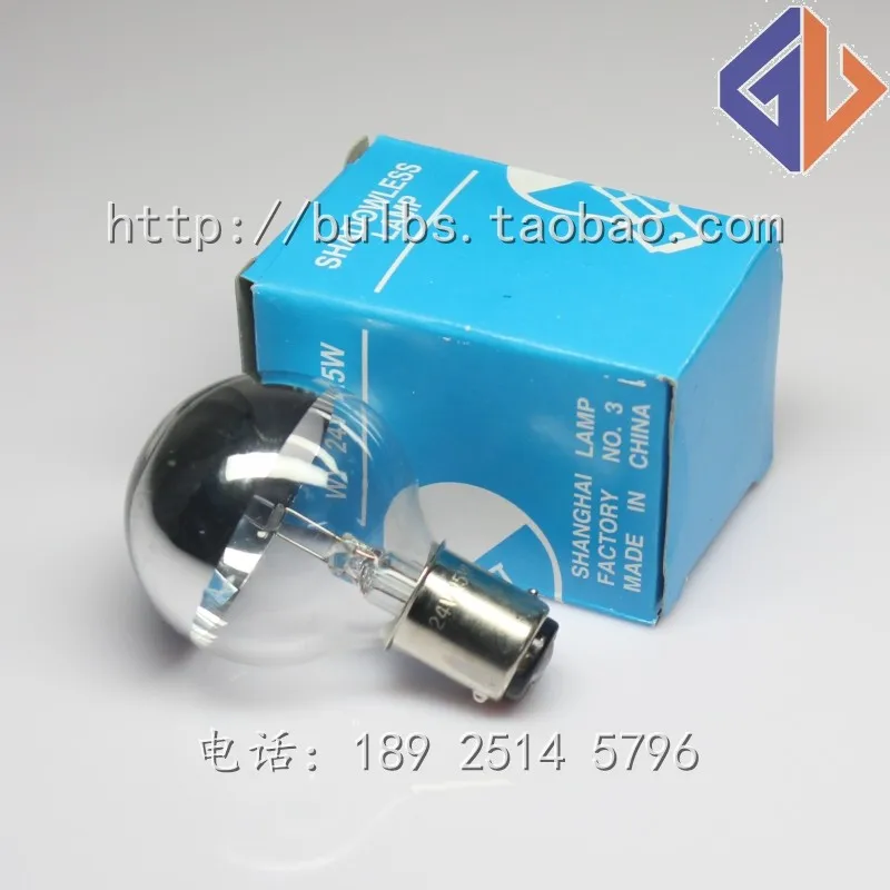 Внутренняя лампа внутреннего освещения 24V2, 5 Вт, Посеребренная Двойная контактная лампа на верхней части лампы операционной, 10 шт.