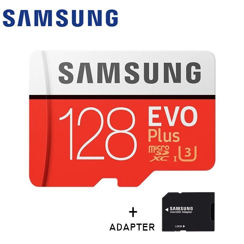 Карта памяти SAMSUNG Micro SD карта 32 Гб SDHC 64 128 ГБ 256 512 EVO + SDXC C10 4K TF с адаптером для