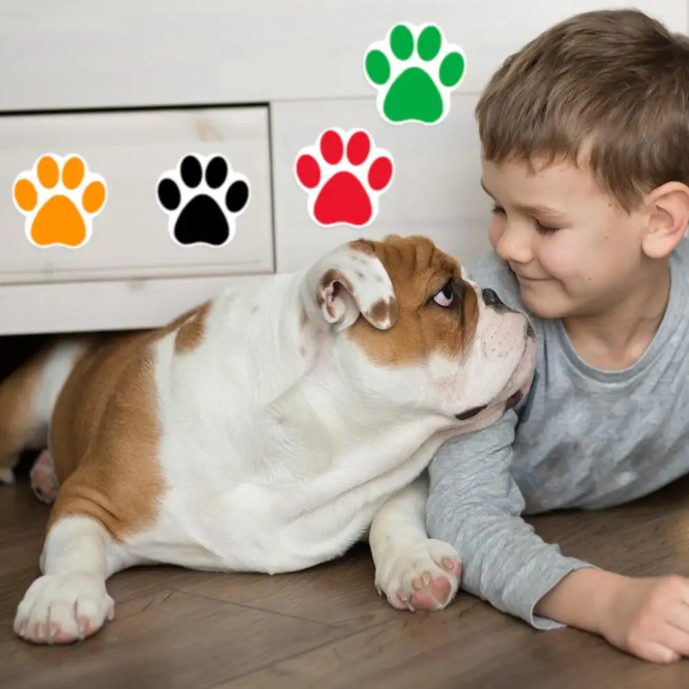 500 шт./рулон круглые конструкции собака след наклейки в виде лапы этикетки для