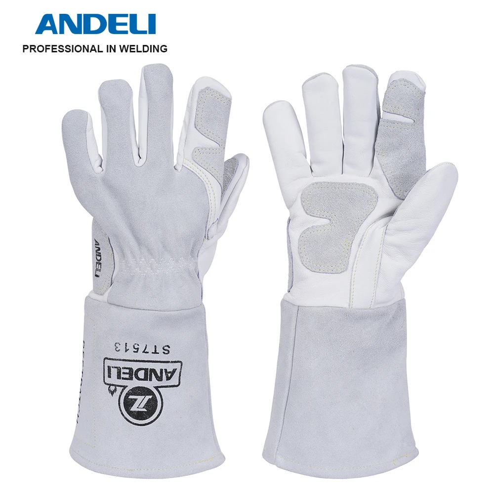 Сварочные перчатки ANDELI для кухонной плиты тепловой/сварки/барбекю из овчины и