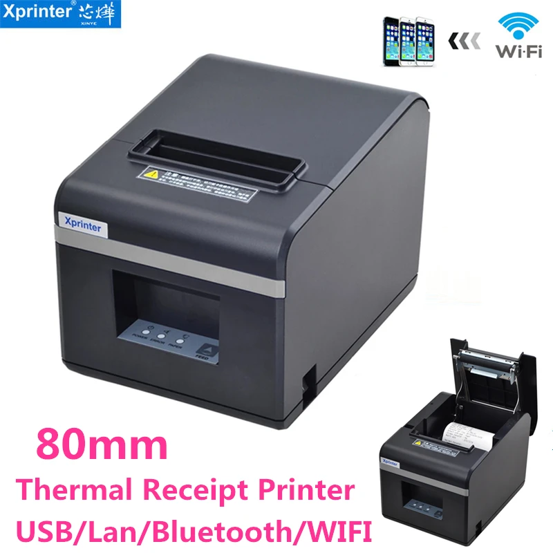 Xprinter N160ii Термальный чековый принтер для кухни/ресторанный принтер 20 мм-80 мм порт для POS-принтера USB/LAN/WiFi/Bluetooth