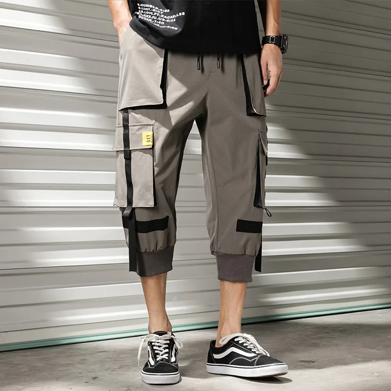 Мужские брюки карго длиной до середины икры в стиле хип хоп модель 2020 года летние