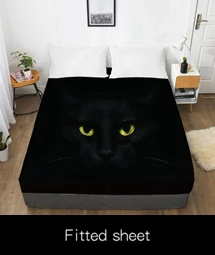 3D роскошный комплект постельного белья на заказ/король/Европа/США, набор пододеяльников, одеяло/покрывало, набор постельного белья животное, черная кошка глаза, Прямая поставка