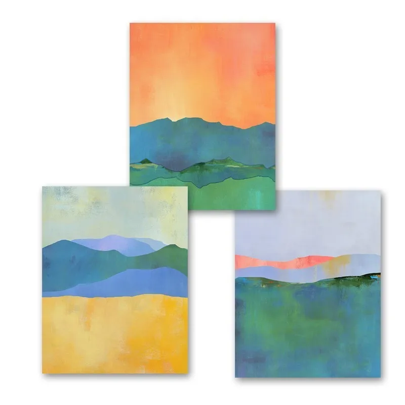 

Abstract Blue Yellow Colors Geometric Canvas Print Paintings Poster Wall Art Pictures for Living Room Home Decor