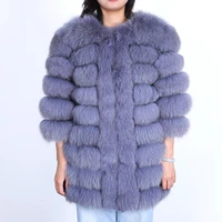 2021 new plus size 7xl real fox fur coat long winter women overcoat high street fashion natural fur jackets