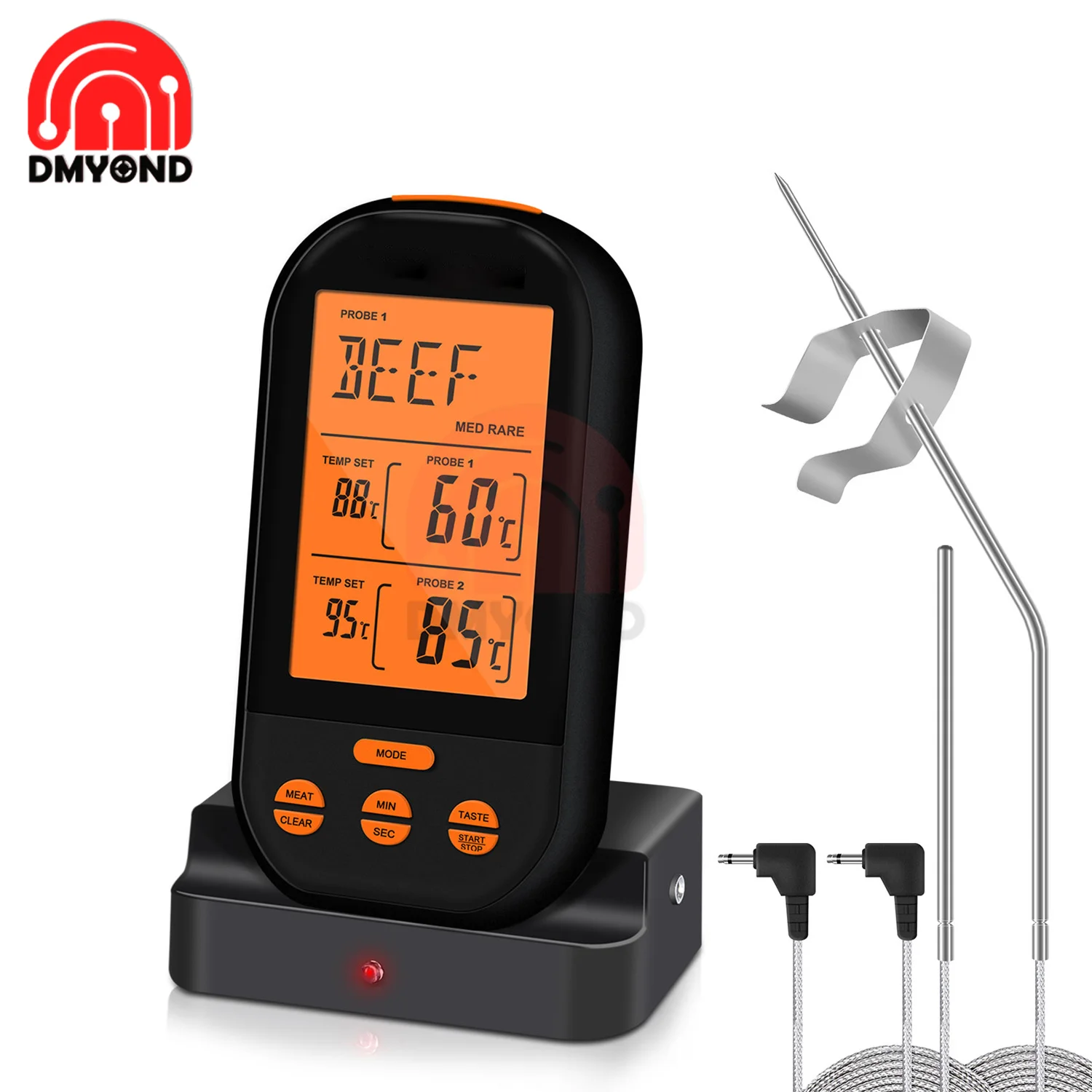 

Wireless Digital Meat Thermometers Remote Cooking Food Barbecue Grill Thermometer With Dual Probe For Oven Smoker Grill BBQ