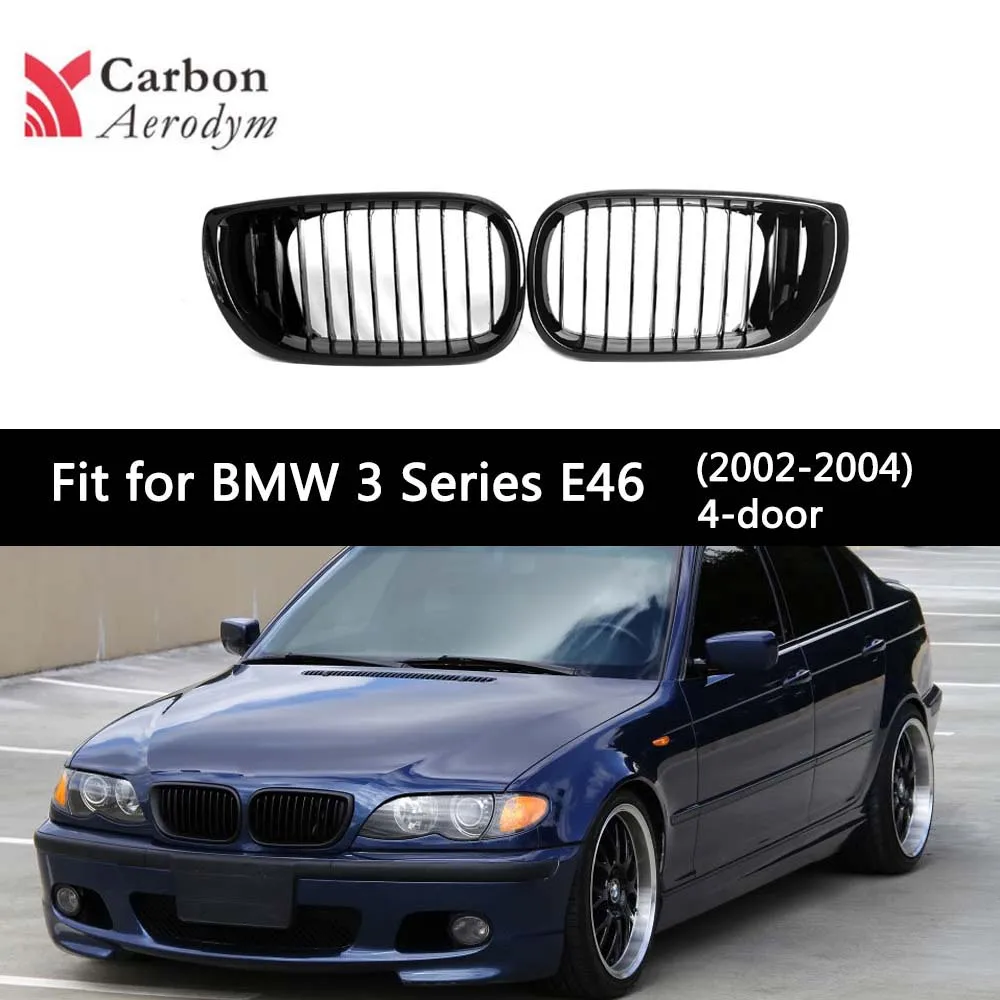 1 пара ABS передняя решетка для BMW 3 серии E46 2002 2004 4х дверный седан с одним планка