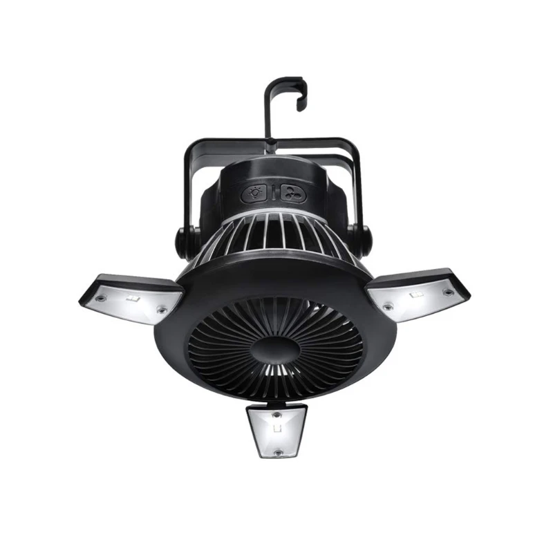 Camping Fan with LED Lights Tent Hanging Hook Rechargeable Battery Operated Handy for Home and | Бытовая техника
