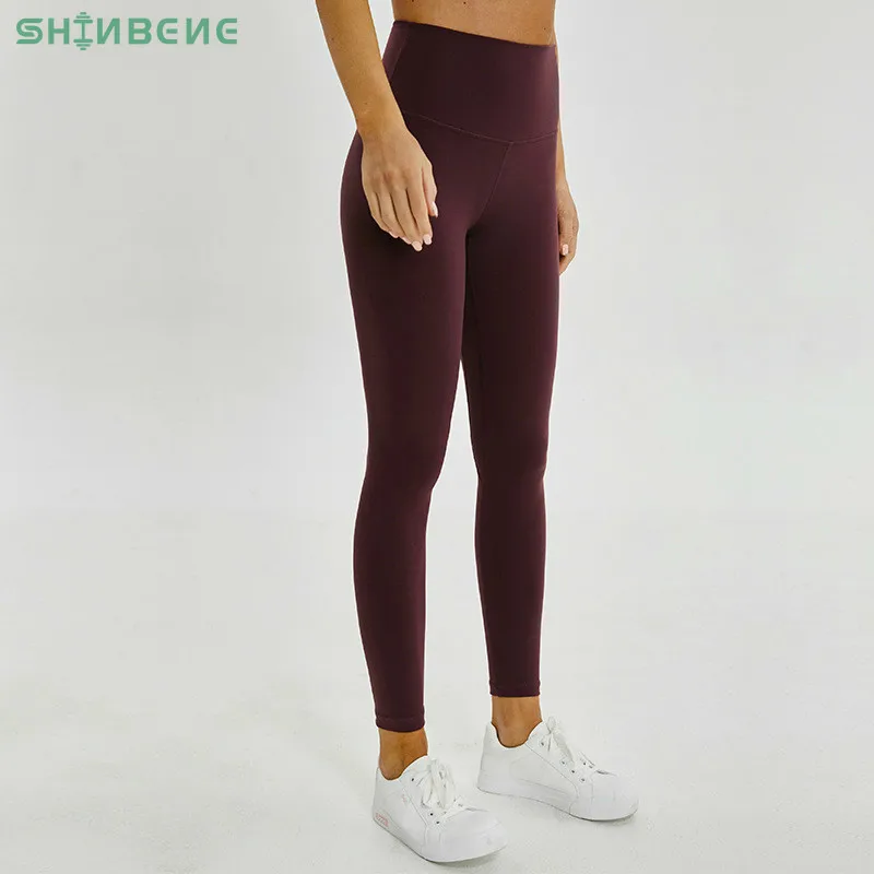 

SHINBENE Plus Size Hip-Up Sport Fitness Pants Women Solid High Waisted Gym Running Tights Stretchy Nylon+Spandex Yoga Pants