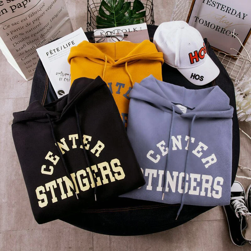 

Women Letter Printed Hoodies Plus Size Oversized Leisure Harajuku Sweatshirt Winter Kawaii Korean Style Hoodies