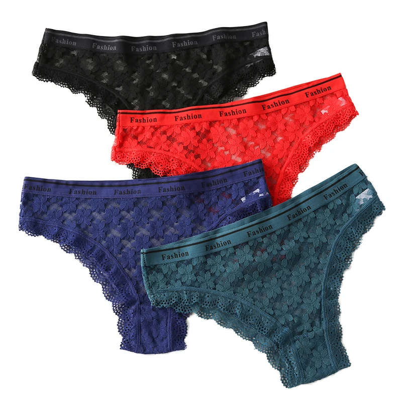 

3PCS/Set G-string Panties Hollow outWomen's Underwear Sexy Panties Female Underpants Lace Thong Solid Color Pantys Lingerie