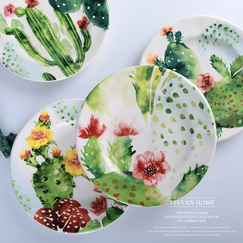 Креативная керамическая посуда FANCITY Западная обеденная тарелка с цветком