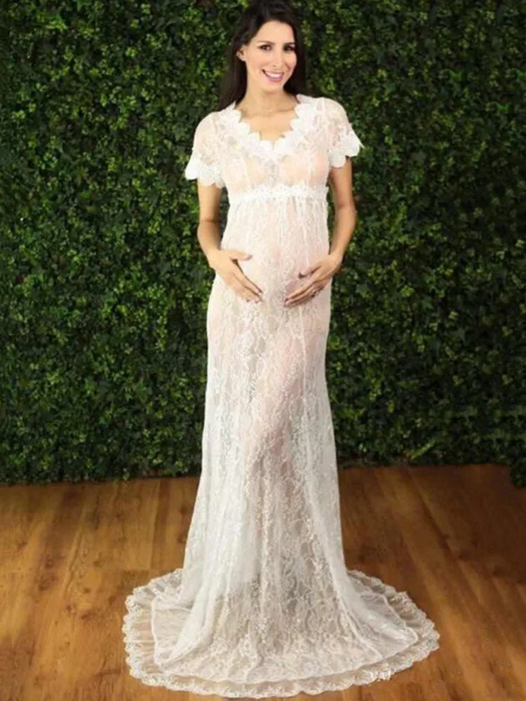Свадебное платье для беременных реквизит фотосъемки кружевная Одежда Новинка