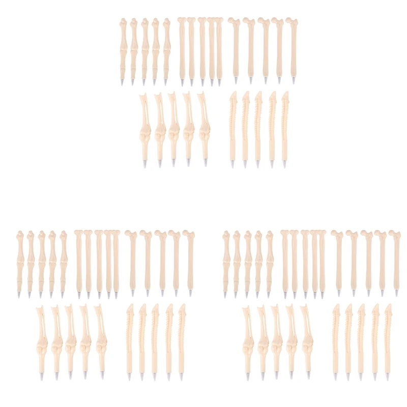 

75PCS Bone Design Ballpoint Pens with Black Ink for Artist, , Nurse , School, Office, Party