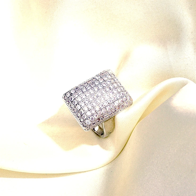 Вечерние шие кольца для женщин вечеринок и банкетов роскошные на палец белого