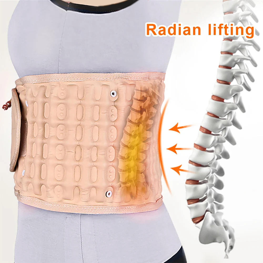 

Inflate Lumbar Decompression Waist Belt Spin Traction Health Physio Back Support Brace Pain Relief Spine Back Posture Correction
