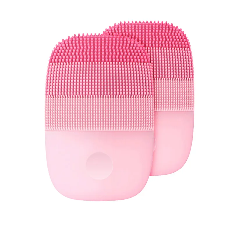 two Pcs Pink Color InFace электрическая ультразвуковая Очищающая щетка для лица, вибрационный очиститель для лица, многоцветный - Цвет: two Pcs Pink Color