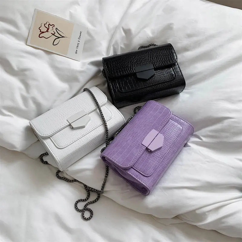 

Women Retro Sexy Alligator pattern Crossbody Bags PU Handbag Shoulder Solid Elegant Ladies Purse Luxury Designer Female Fashion