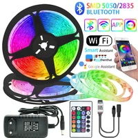 led strip lights bluetooth wifi controller rgb 5050 smd 2835 flexible ribbon backlight decoration tv computer bedroom diode tape