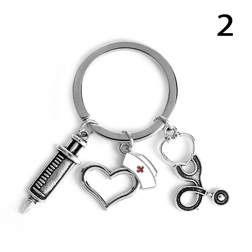 

Dongsheng Newest Doctor Medical Tools Stethoscope Syringe Pendants Key Chains Nurse Medical Students Gifts Keychain 2021