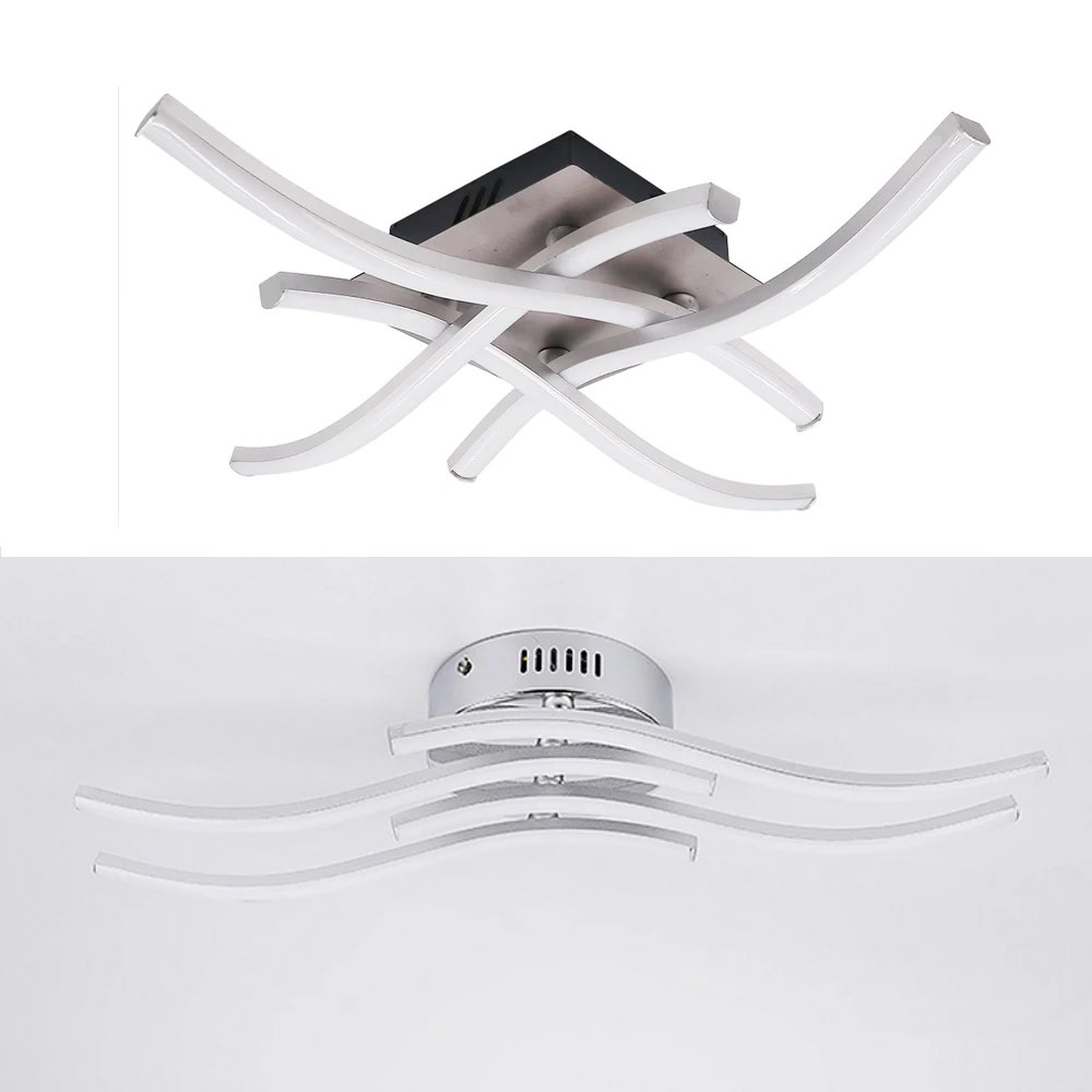 

24W Modern LED Ceiling Light AC85-265V 4 Light bar Aluminum Cross / Parallel Design Ceiling Lamp for Kitchen Restaurant Bedroom