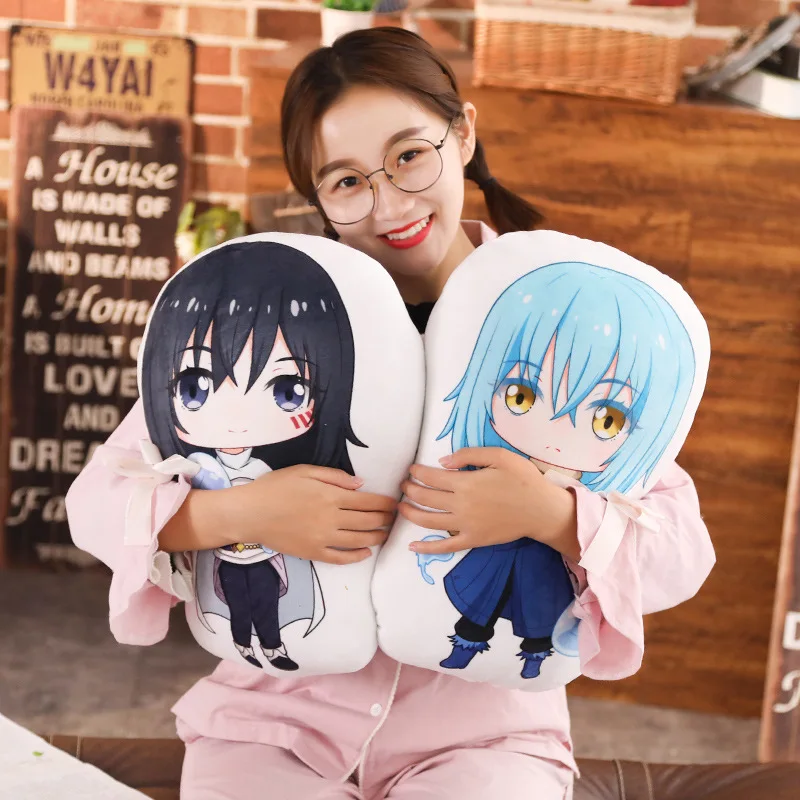 

That Time I Got Reincarnated as a Slime pillow toys Rimuru Shizue short stuffed plush doll double sided case cosplay 45cm