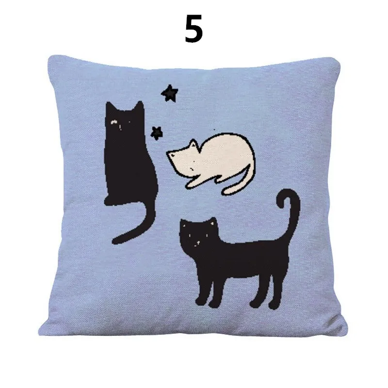 Printed PillowcaseFresh Lovely Cat Cushion Covers 45x45 cm 1 Piece Polyester Square Pillowcases for Car Chair Party Cheap Decor |