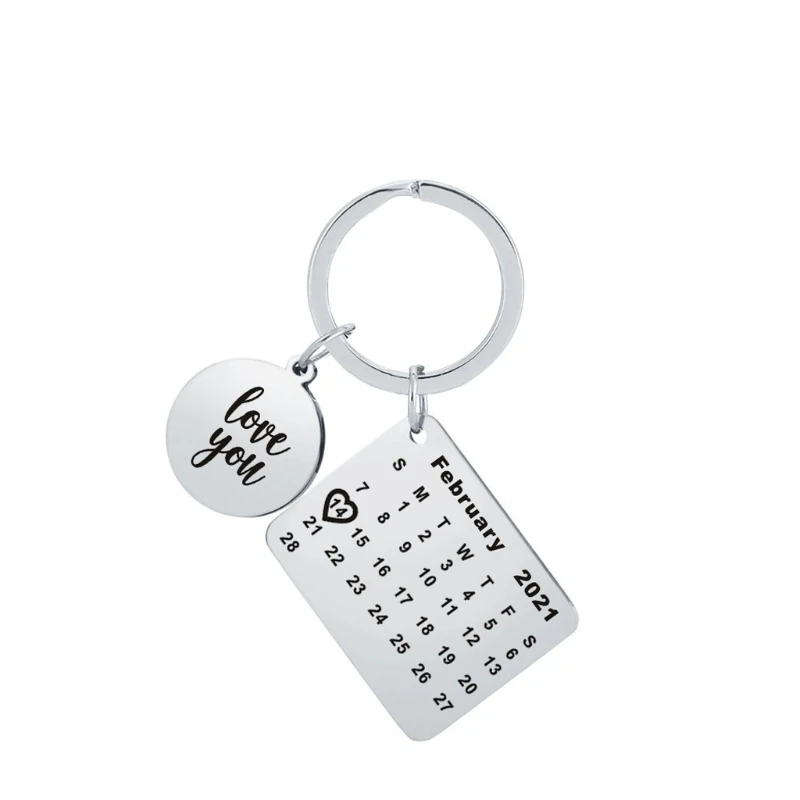 2021 2.14 Valentine Jewelry Calendar Keychain I Love You New Year Memory Gift | Key Chains