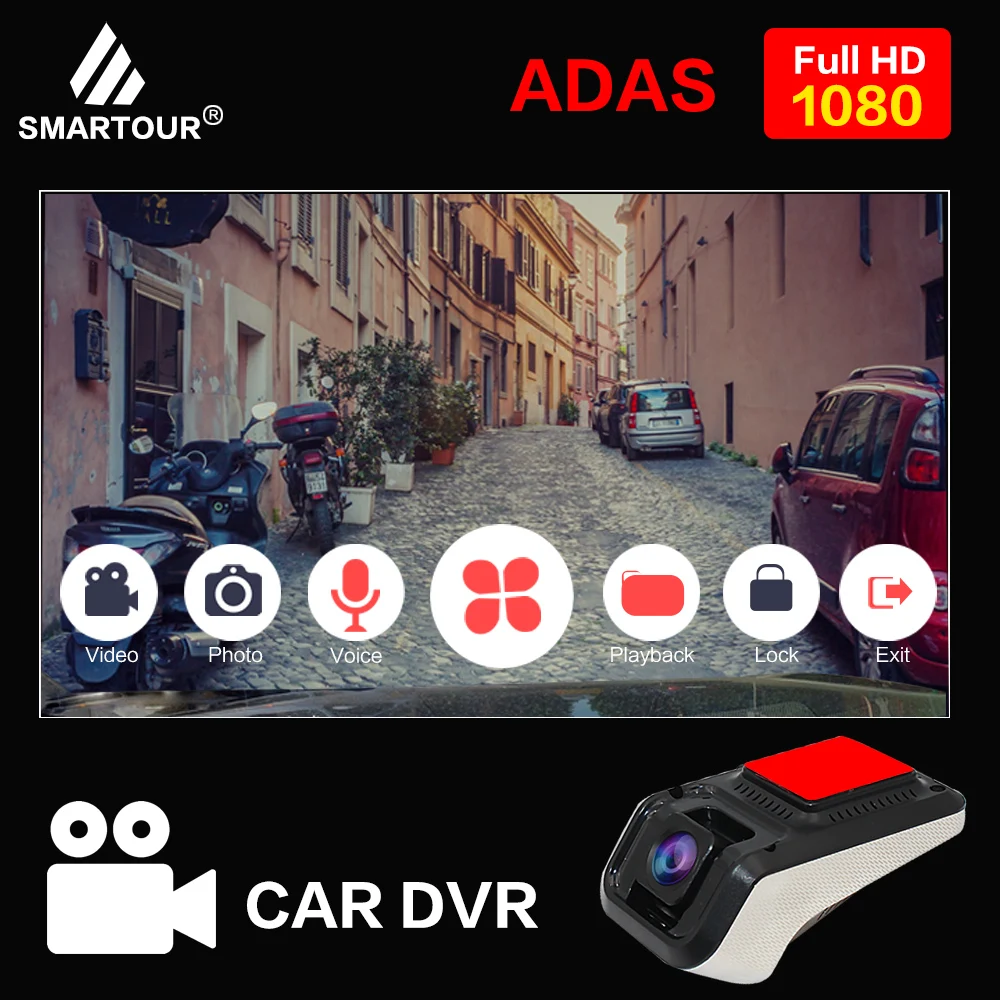 SMARTOUR 1080P HD adas передний и задний видеорегистратор вождения usb подходит для Android