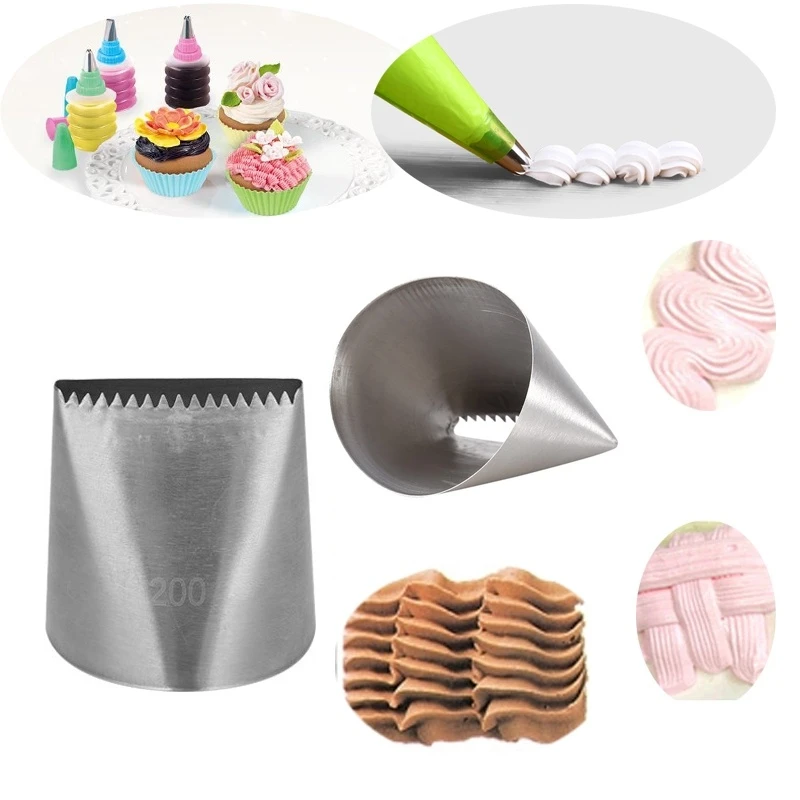 

Extra Large Stainless Steel Nozzle Icing Piping Nozzles Cream Cake Decorating Pastry Tip Fondant Cake Tools Baking Accessoire