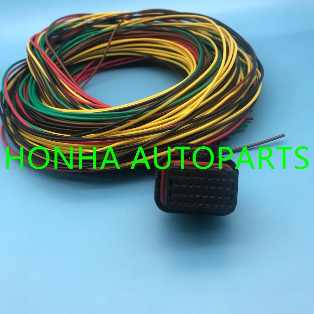 34 Pin/Way Женский Tyco AMP Авто масляный газовый разъем с 2 метром 18AWG провода косичка