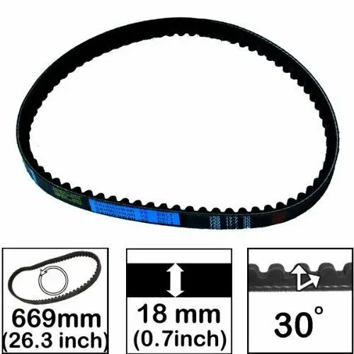 

Black Drive Belt 669 18 30 for GY6 49CC 50CC Scooter QMB/QMA 139 4 Stroke Engine