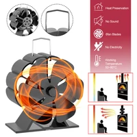 6 blade heat powered stove fan silent operation eco friendly fuel efficient fireplace fan for wood log burner