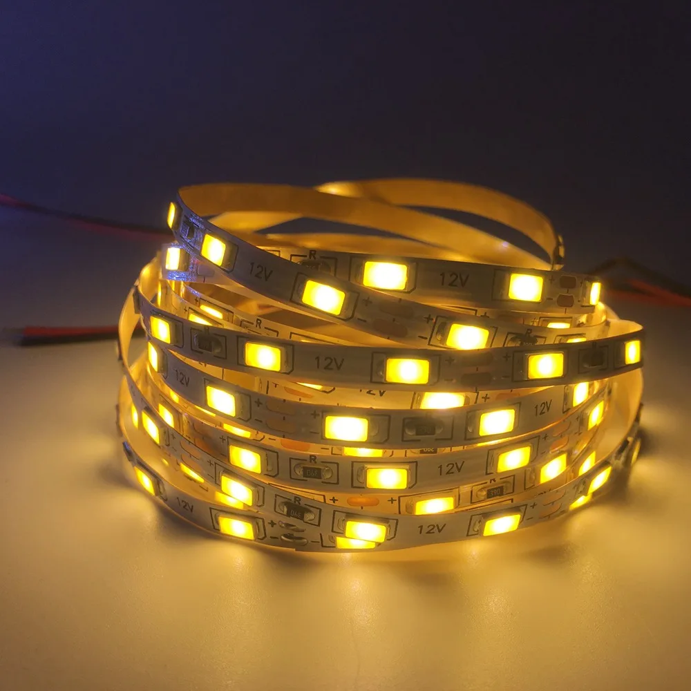 Гибкая светодиодная ленсветильник 5 м 5630 SMD 12 В постоянного тока 60 светодиодов/м