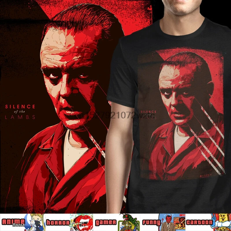 Классическая футболка с надписью Silence of the Lambs Hannibal Lecter | Мужская одежда