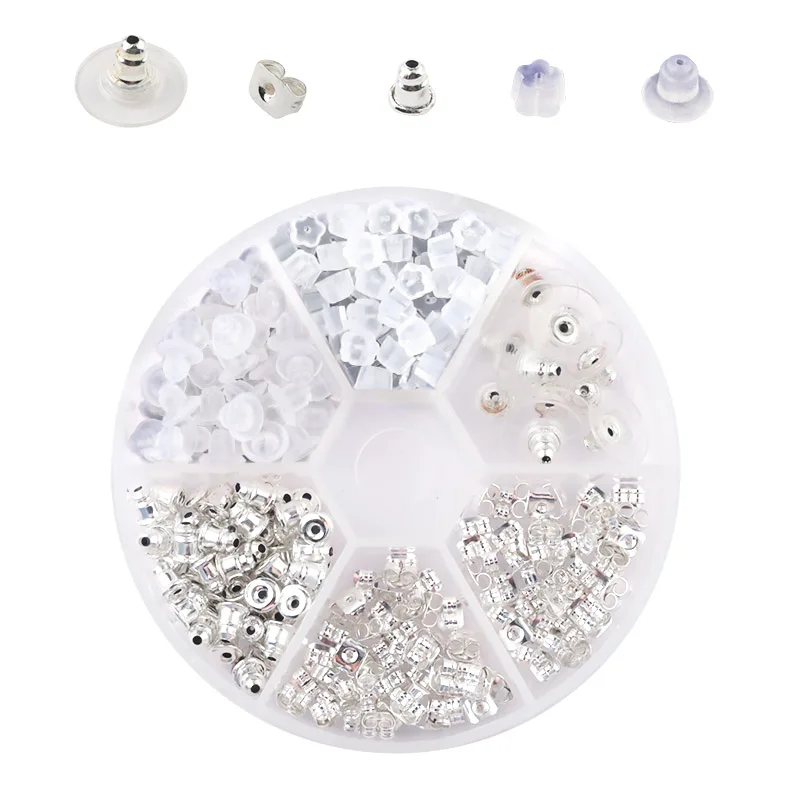 Серьги-гвоздики из меди с серебряным покрытием 250 шт./лот | Украшения и аксессуары