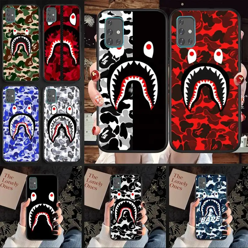 

Bape Trend Brand Shark Cool Phone Case TPU For Samsung S6 S7 S8 S9 S10 Plus S20 S21 S30Ultrs Fundas Cover