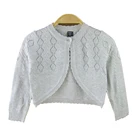 Жакет для девочек 0-4 лет, Серый кардиган для крещения, свитер, 100% хлопок, для детей 1, 2, 3, 4 лет, одежда для малышей OGC215407