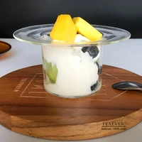 transparent straw hat glass bowl dessert bowl yogurt cup fruit plate fashion small fresh plate photo prop plate fruit plate