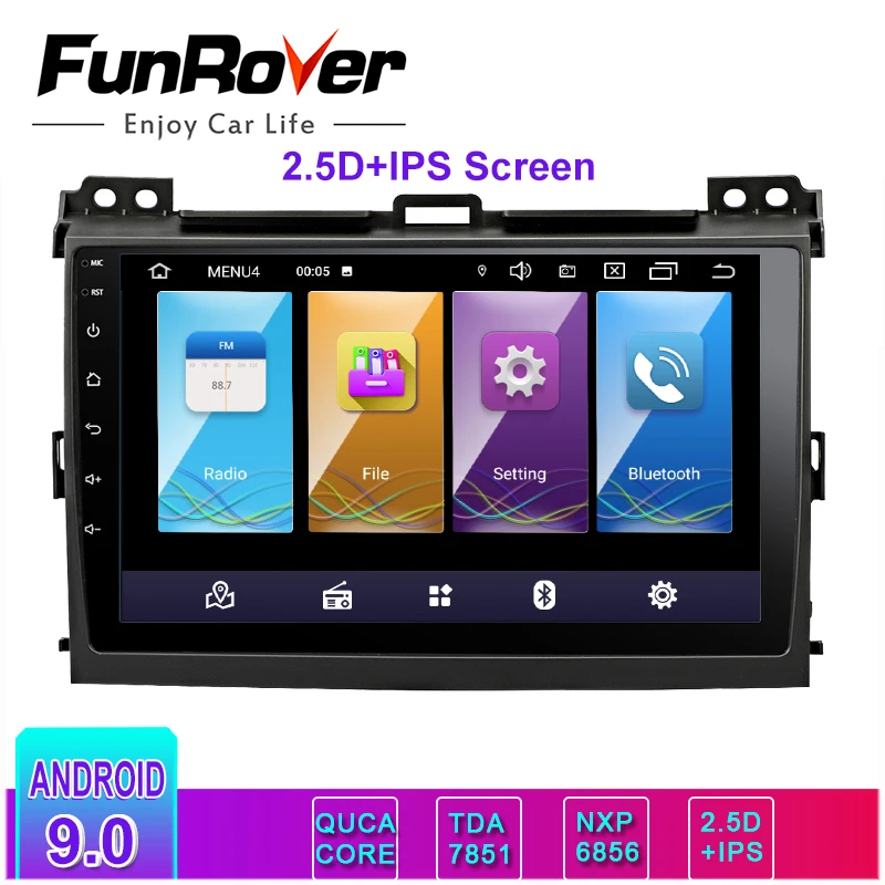 Funrover 2.5D + IPS 2 DIN Автомобильный Радио Мультимедиа android 9 0 видео плеер навигация GPS