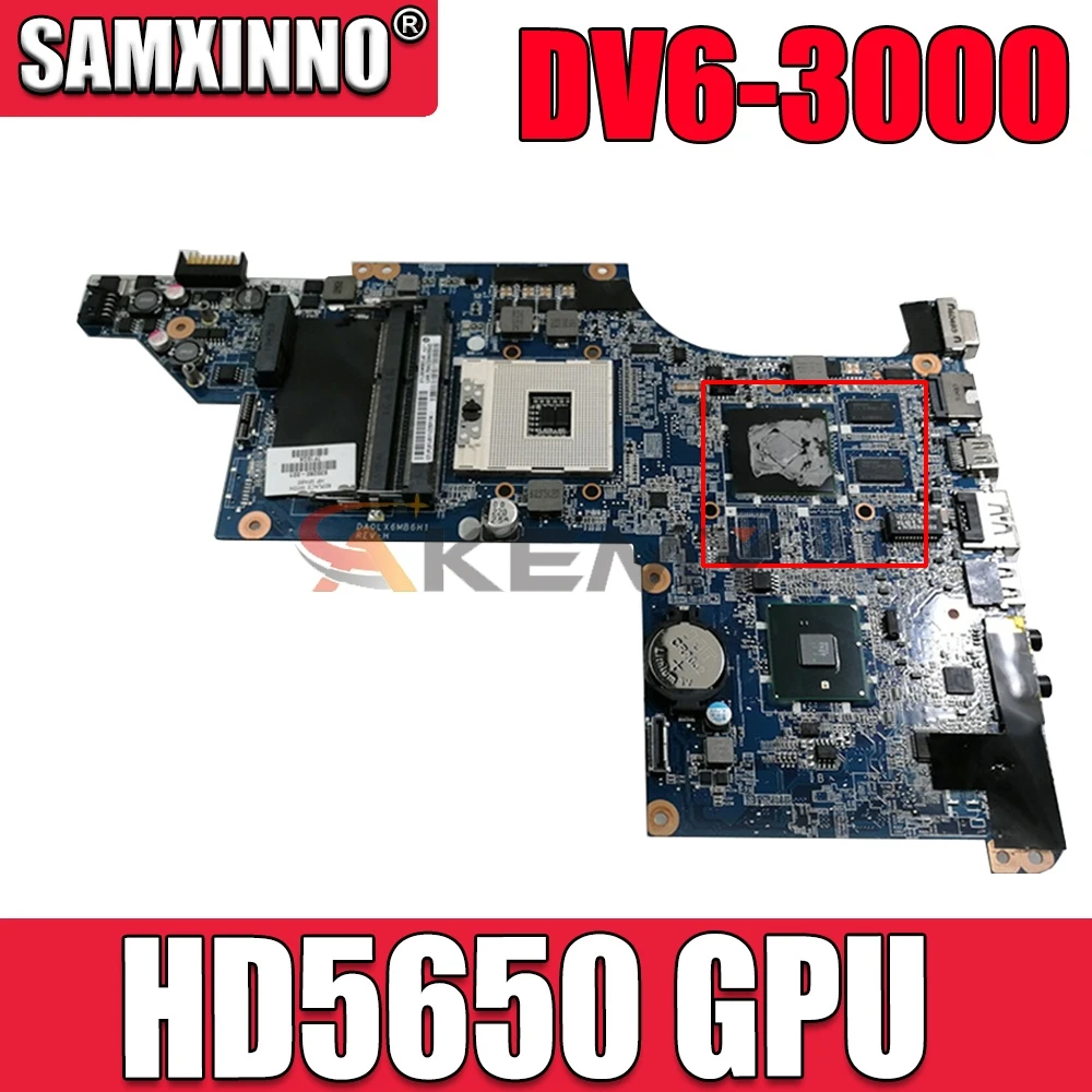 

SAMXINNO 615279-001 630279-001 603642-001 For HP Pavilion DV6 DV6-3000 Laptop Motherboard DA0LX6MB6H1 HD5650 GPU Free CPU